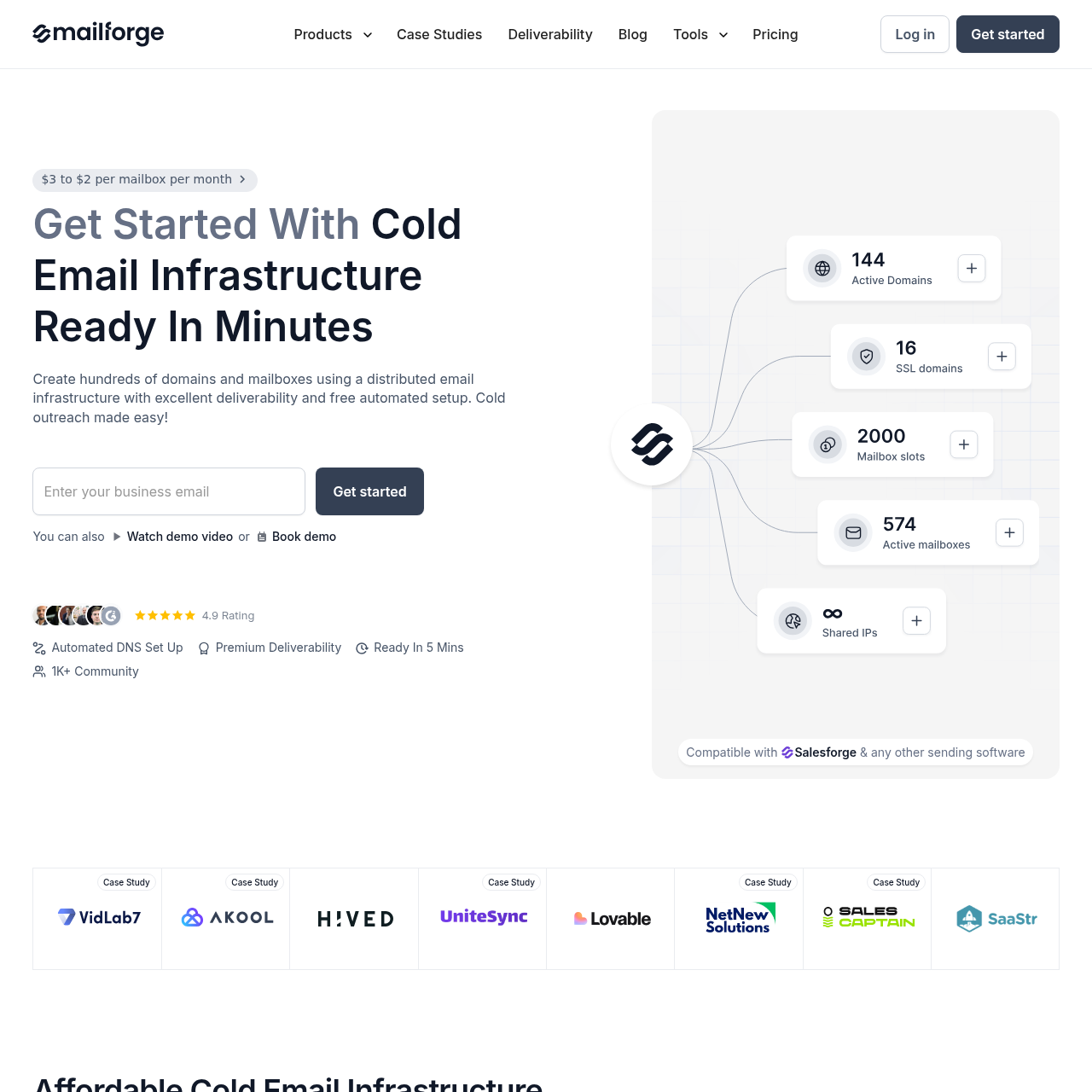 Mailforge pricing page
